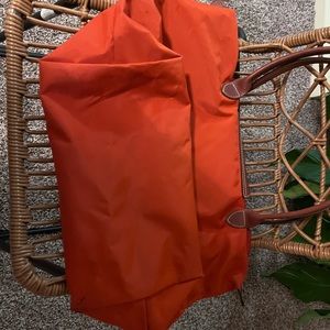 Orange Nylon Leathered Strap LongChamp Medium Tote. Lovely Loved.